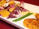 Süßkartoffelpuffer mit Radicchio-Orangen-Salat - Rezept