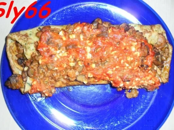 Aufläufe:Crepes-Auflauf mit Hack und Pilzen - Rezept