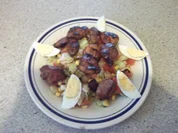 Salat mit asiatisch marinierten Hähnchenbruststreifen - Rezept