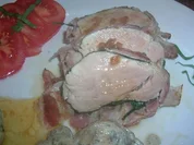 Schweinefilet im Bärlauch-Speck Mantel mit Bärlauch-Semmelknödeln und Rahmchampignons - Rezept