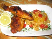 Hähnchenpfanne mit Paprikareis - Rezept