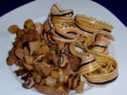 Filet-Pilz-Spargel-Pfanne mit bunten Nudeln - Rezept