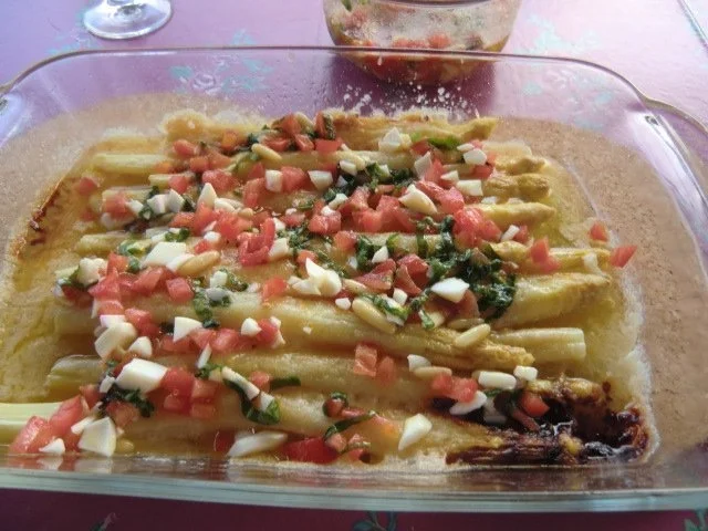 Spargel mit Parmesan gratiniert und einer leckeren Eier-Vinaigrette - Rezept - Bild Nr. 2