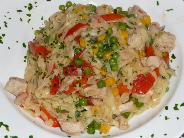 Hühnchenpfanne mit viel Gemüse - Rezept