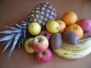 Obstschiff mit Palme - Rezept