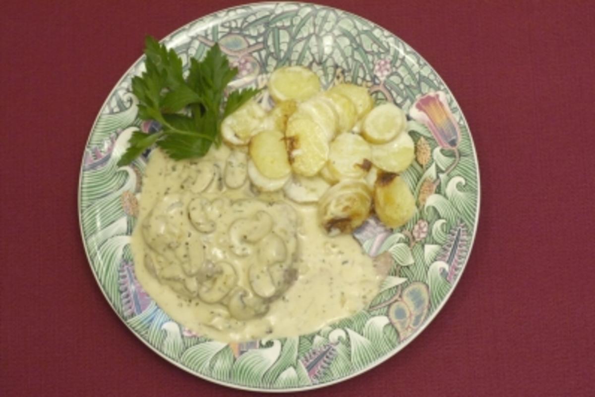 Rinderfilet mit Champignonrahmsoße und Kartoffelgratin (Claudia Effenberg) - Rezept
