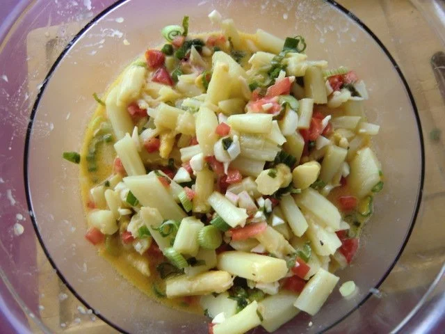 Rezept: Spargelsalat mit Orangensaft und Eier Vinaigrette Bild Nr. 4 Spargelsalat mit Orangensaft und Eier Vinaigrette - Rezept - Bild Nr. 4