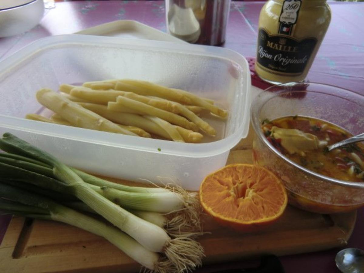 Spargelsalat mit Orangensaft und Eier Vinaigrette - einfach - 91 kcal/100g