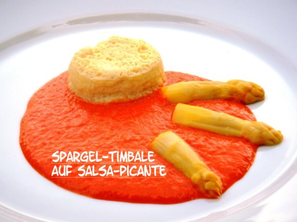 Spargel-Timbale auf Salsa-Picante - Rezept