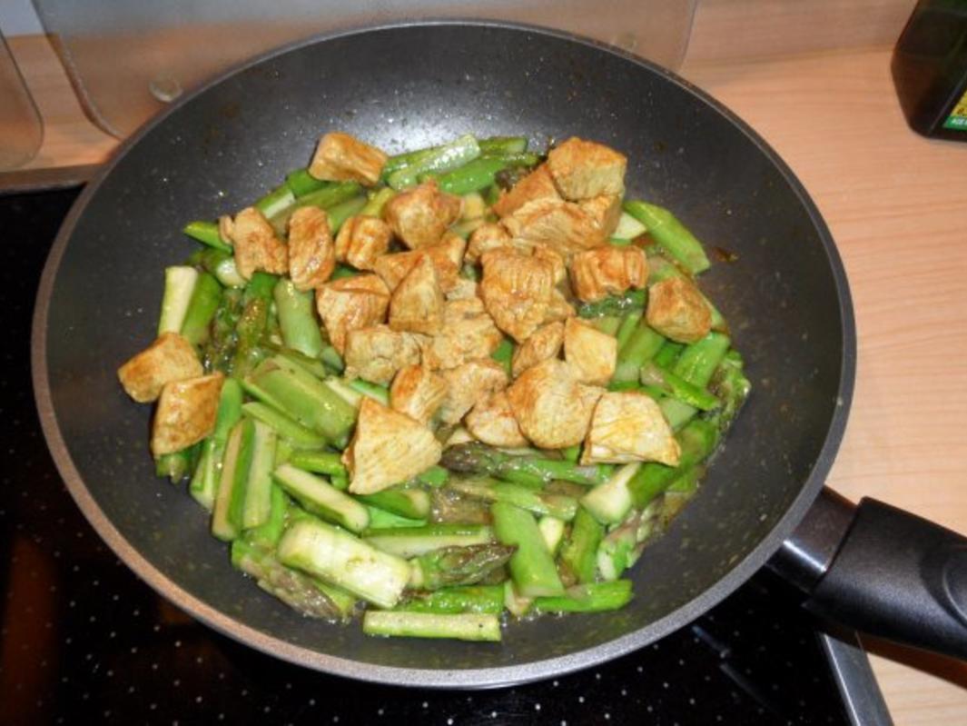 Spargel gebraten mit Putenfleisch - schnell &amp; einfach - von Paprilotte