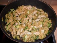 Putenfleisch mit Zucchini und Reis - Rezept