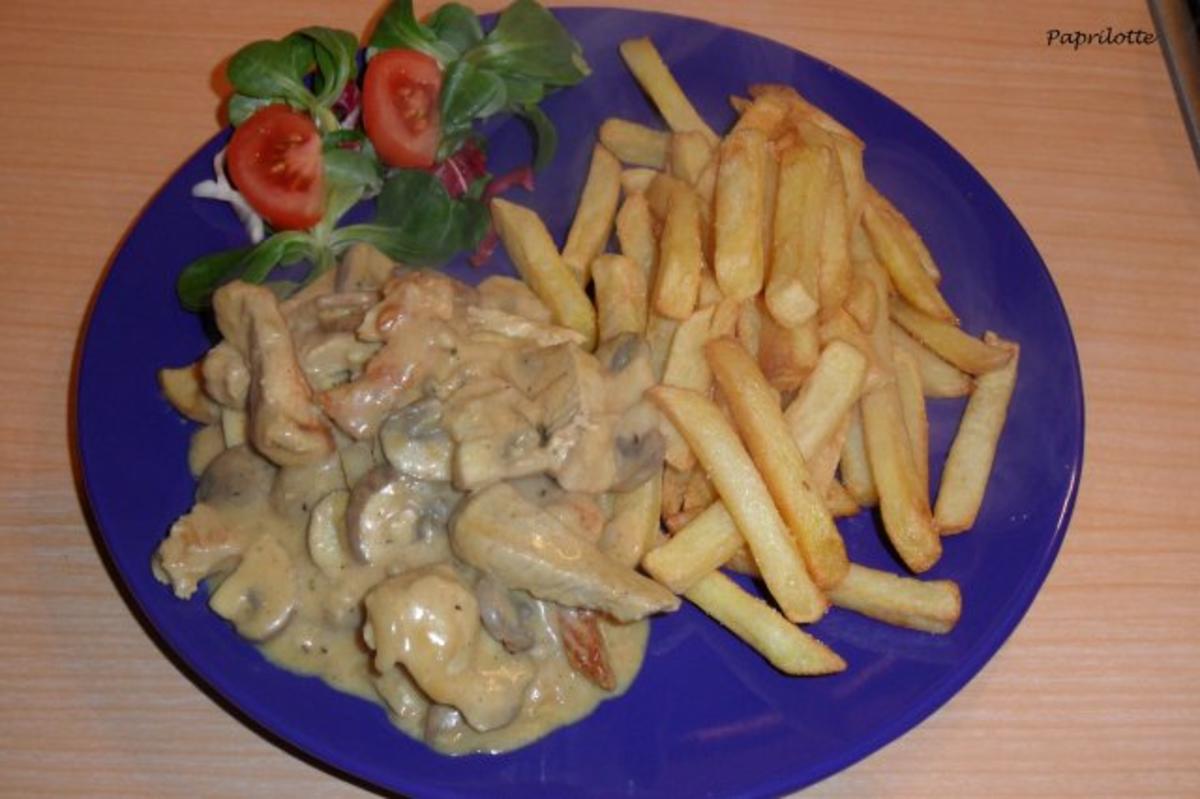 Geschnetzeltes mit Champignon-Rahmsoße - Rezept