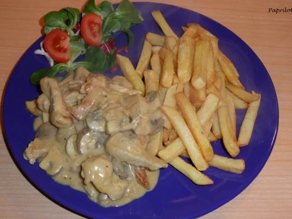 Geschnetzeltes mit Champignon-Rahmsoße - Rezept