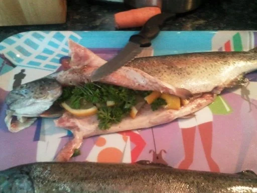 Rezept: Gegrillte Forelle an Bratkartoffelsalat Part 1 a la Nightcooker Bild Nr. 4 Gegrillte Forelle an Bratkartoffelsalat Part 1 a la Nightcooker - Rezept - Bild Nr. 4