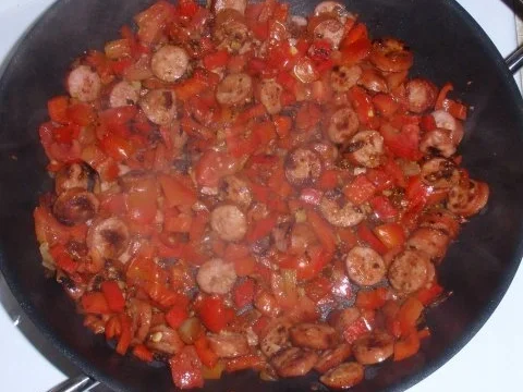 Gemüse-Würstchen-Reis-Pfanne - Rezept - Bild Nr. 10