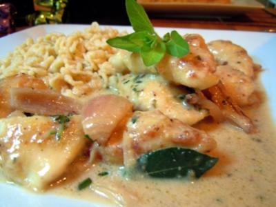Rezept: Hähnchen-Senf-Ragout mit Spätzle Hähnchen-Senf-Ragout mit Spätzle - Rezept