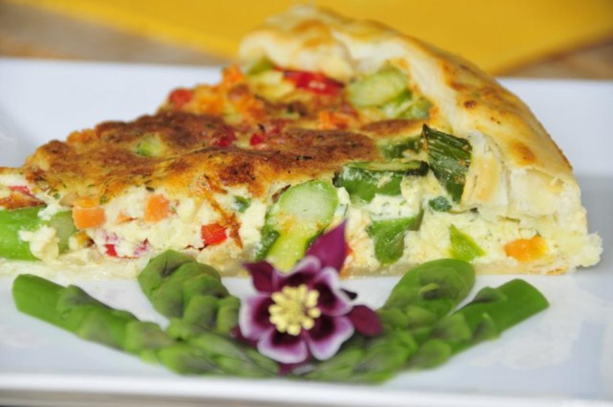 Bilder für bunte Spargel-Quiche Rezept