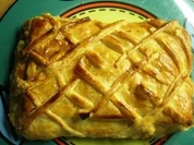 Blätterteigtasche mit Spinat und Lachs - Rezept