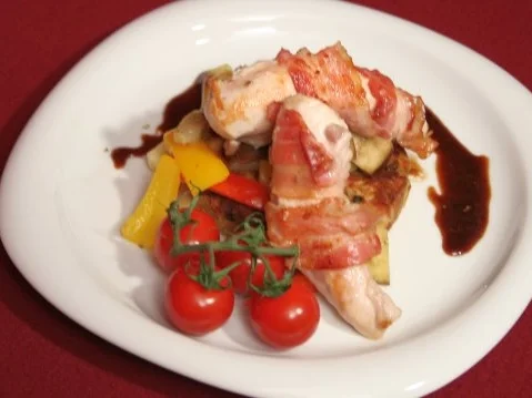 Rezept: Kaninchen, dazu verschiedenes Gemüse und Knödeltaler Kaninchen, dazu verschiedenes Gemüse und Knödeltaler - Rezept