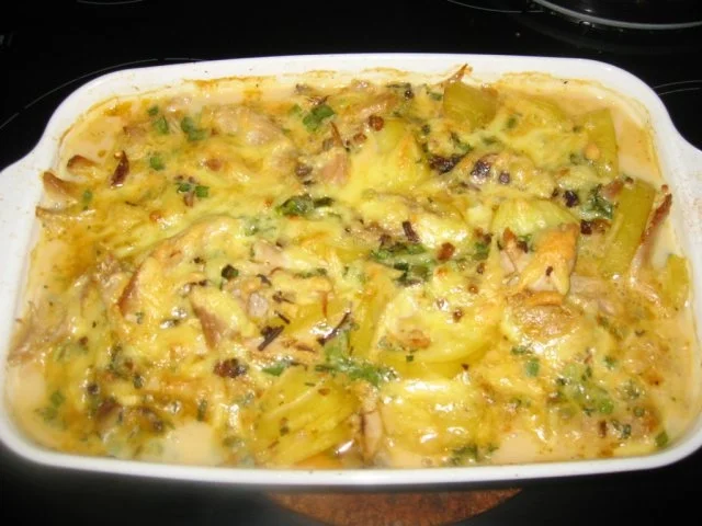 hähnchen auflauf mit gemüse und kartoffeln