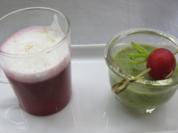 Radieschenblätter-Cremesüppchen und Rote Bete-Cappuccino - Rezept