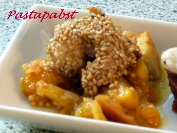 Sesamgarnele auf Orangenchutney - Rezept