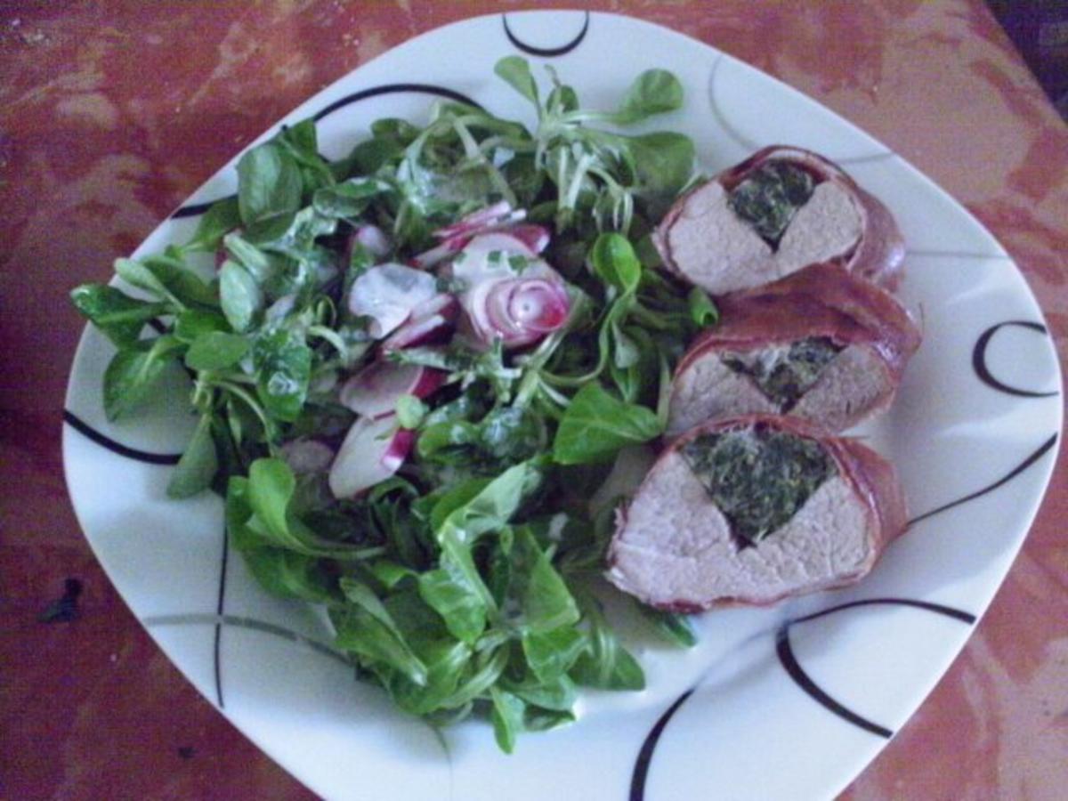 Schweinefilet  mit Brät/Spinatfüllung - Rezept