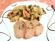 Schweinefilet  mit Brät/Champignonfüllung - Rezept
