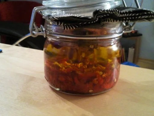 Rezept: Olio Diavolo schärfer als Tabasco Bild Nr. 6 Olio Diavolo schärfer als Tabasco - Rezept - Bild Nr. 6