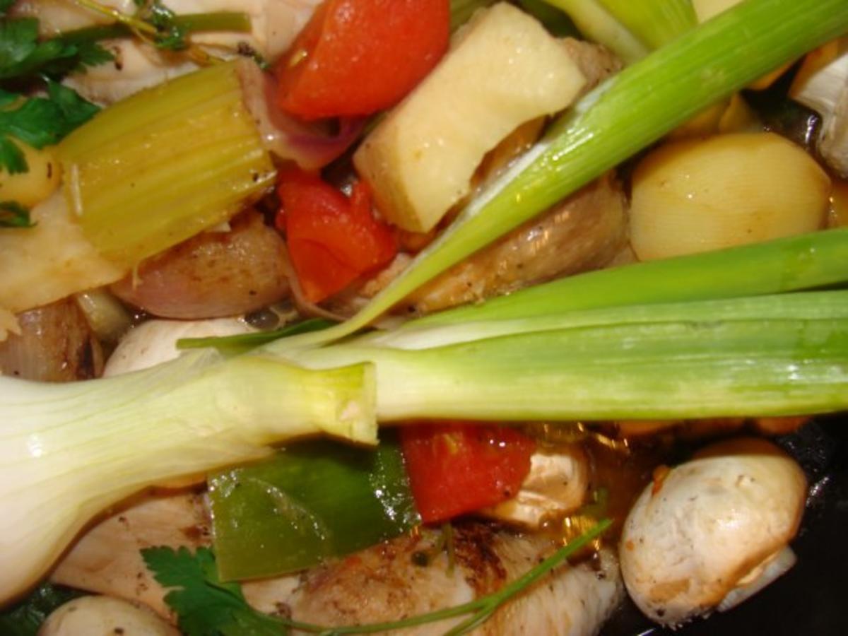 Geflügel : -Hühnerbeine im Gemüsegarten - - Rezept - Bild Nr. 2