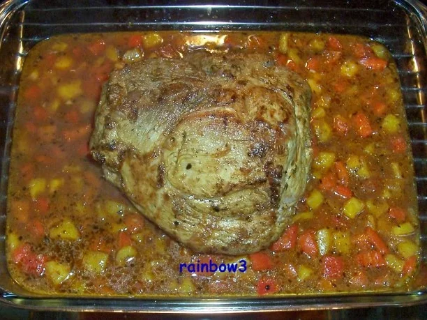 Kochen: Schweinebraten mit Blütenmarinade und Paprikasauce - Rezept - Bild Nr. 7