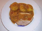 Kochen: Schweinebraten mit Blütenmarinade und Paprikasauce - Rezept