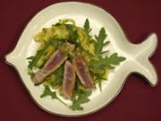 Rosig gebratener Thunfisch mit Limonenkruste und Nudeln (Elke Rosenfeldt) - Rezept