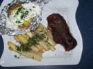 Rumsteak mit Grillkartoffel und gebratenen Spargel - Rezept