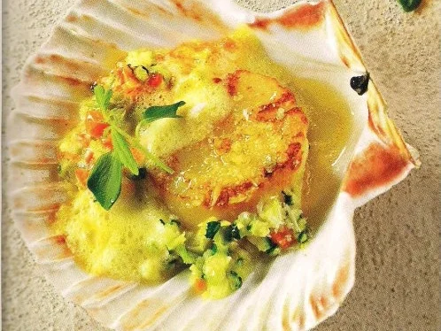 Garnierte Jakobsmuscheln - Rezept