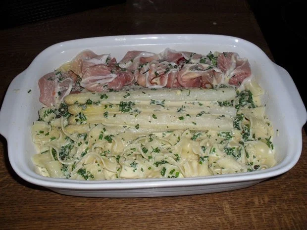 Auflauf: Spargel-Nudelauflauf mit Schwarzwälder Schinken - Rezept - Bild Nr. 8