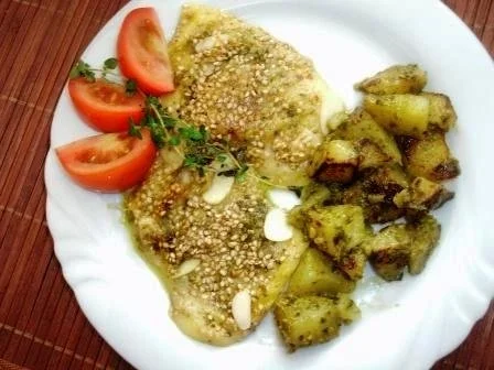 Gebratener Basilikum-Käse in Sesam-Mandelpanade - Rezept