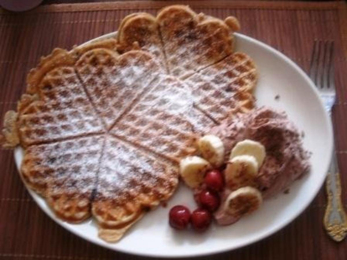 Dinkel-Vollkornwaffeln mit Schokosplittern - Rezept