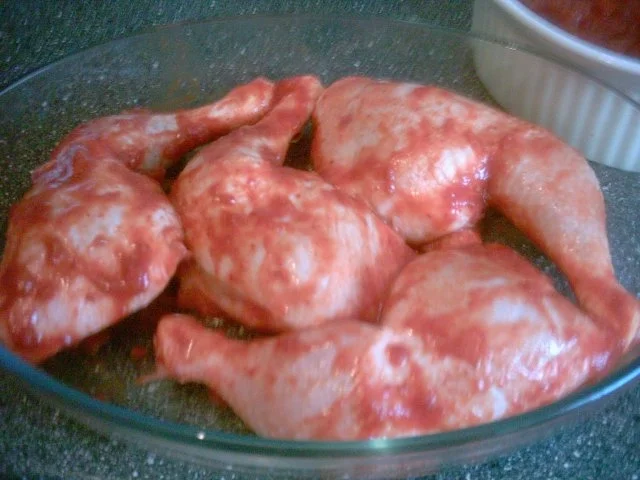 Rezept: Hähnchekeulen in Tandoori - Tomaten - Honig - Soße Bild Nr. 5 Hähnchekeulen in Tandoori - Tomaten - Honig - Soße - Rezept - Bild Nr. 5