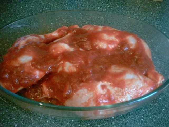 Rezept: Hähnchekeulen in Tandoori - Tomaten - Honig - Soße Bild Nr. 6 Hähnchekeulen in Tandoori - Tomaten - Honig - Soße - Rezept - Bild Nr. 6