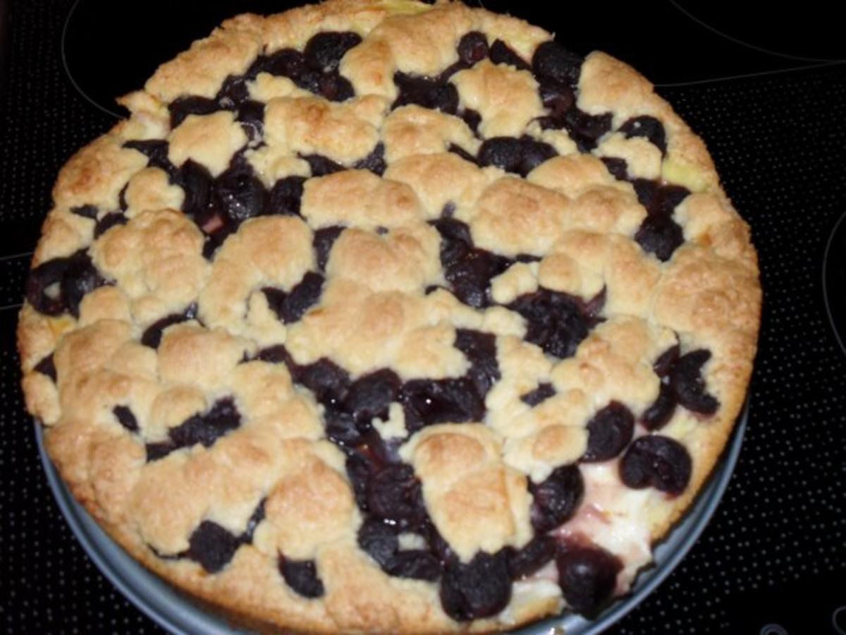 Pudding-Streusel-Kuchen mit Kirschen - Rezept von Kiki002