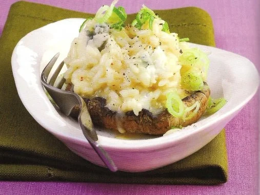Gorgonzolarisotto auf Portobellopilz - Rezept