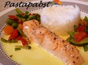 Lachsfilet im Curry Rahm - Rezept