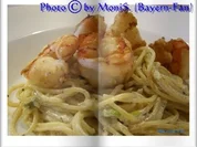 Teespaghetti mit gebratenen Garnelen...mit zwei Bildern - Rezept