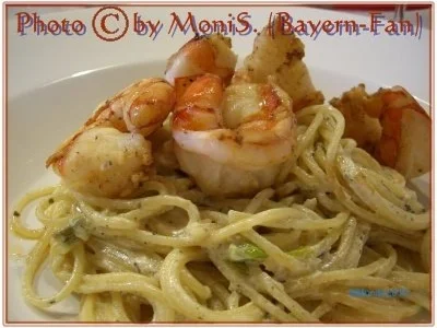 Teespaghetti mit gebratenen Garnelen...mit zwei Bildern - Rezept - Bild Nr. 2