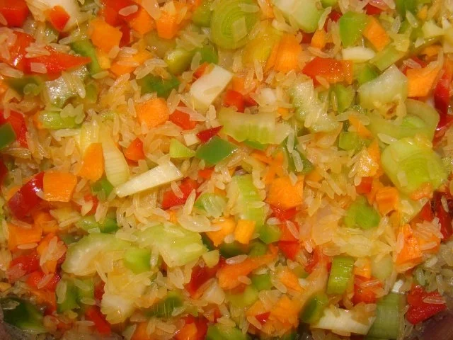 Rezept: Fisch : - Gemüserisotto mit Langostinos Bild Nr. 2 Fisch : - Gemüserisotto mit Langostinos - Rezept - Bild Nr. 2