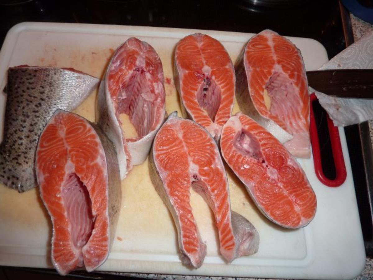 Fisch: Lachsforellensteak gebraten - Rezept - Bild Nr. 3