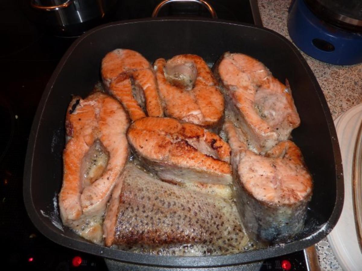 Fisch: Lachsforellensteak gebraten - Rezept - Bild Nr. 8