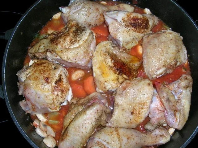 Rezept: Huhn (Hähnchen) nach Jägerinnen-Art (Pollo alla Cacciatora) Bild Nr. 10 Huhn (Hähnchen) nach Jägerinnen-Art (Pollo alla Cacciatora) - Rezept - Bild Nr. 10