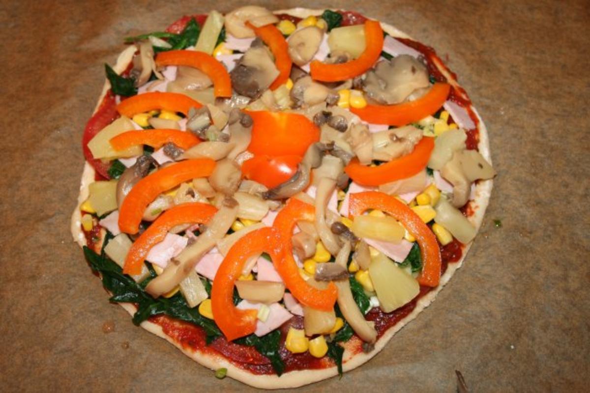 bunte Pizza m. Quark-Öl-Teig - Rezept - Bild Nr. 8